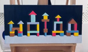 On My Easel banks of block town